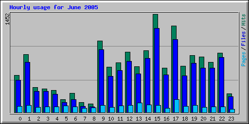 Hourly usage for June 2005